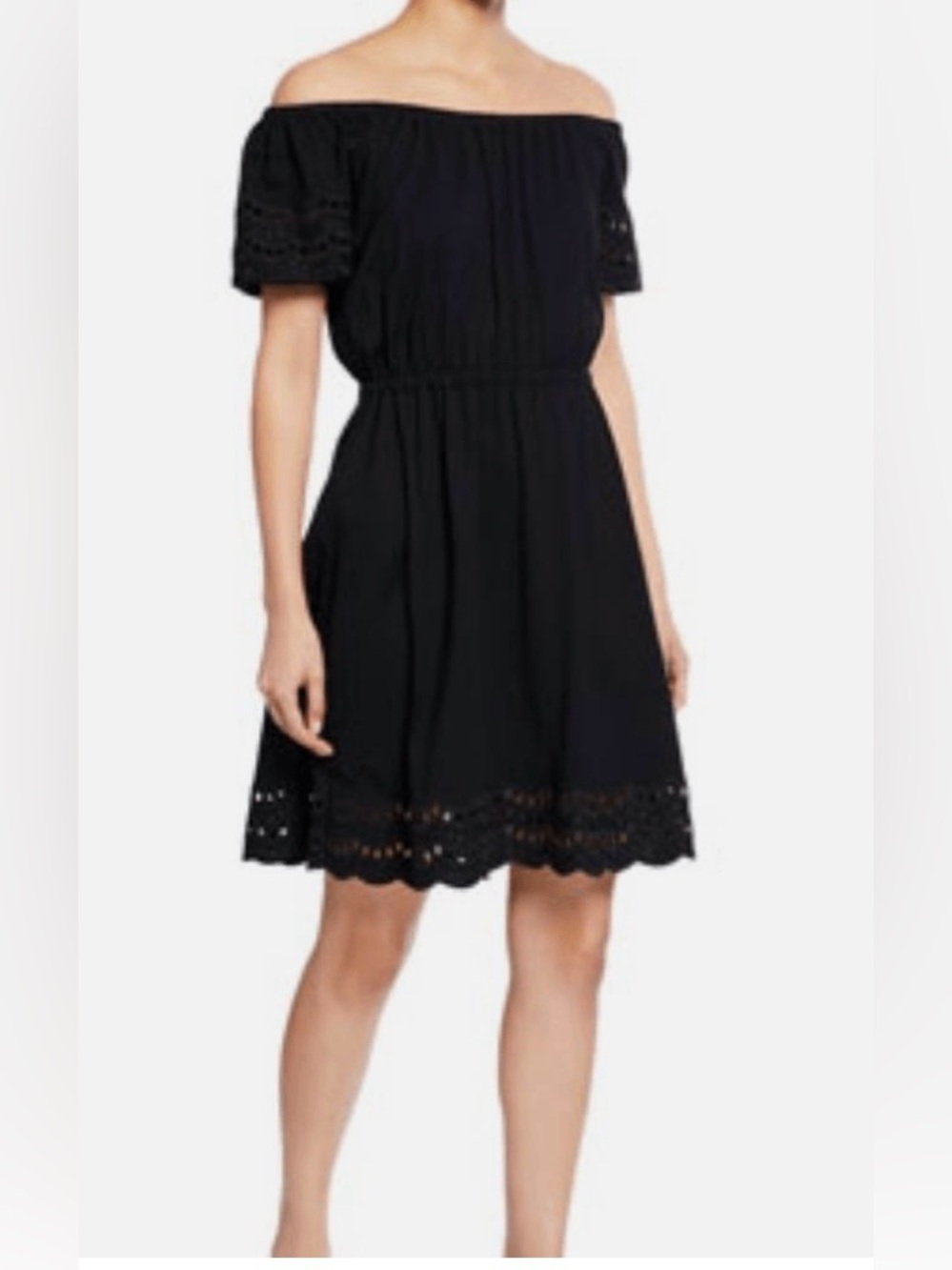 Kate Spade New York, small, off-the-shoulder black dress, 100% cotton